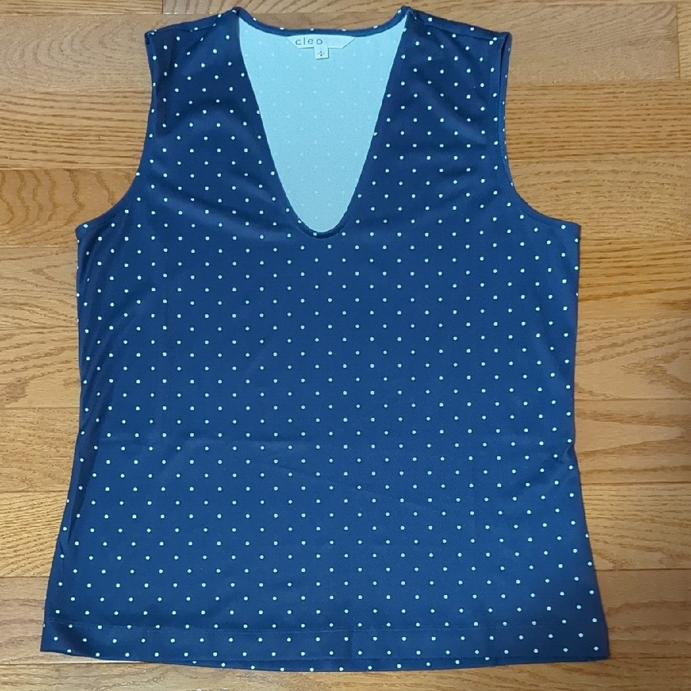 Cleo Blue Polka Dot Tank Top